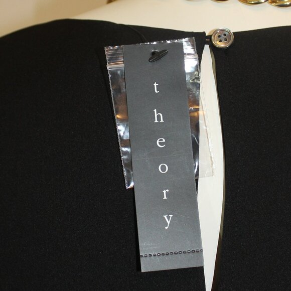 NWT Theory  Alizay Layered Silk Tank Top In Black  zip on  back size Large - Picture 7 of 9